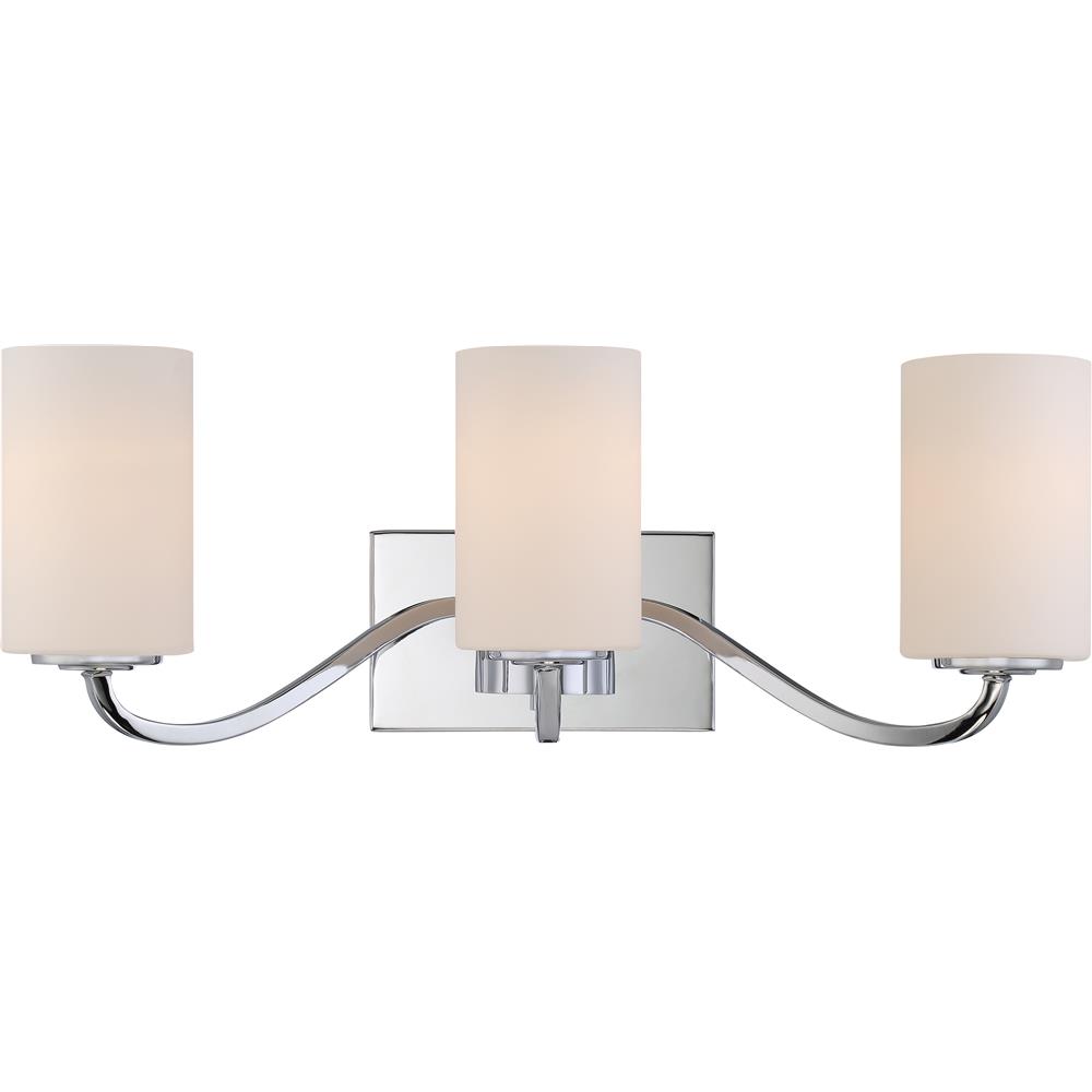 Nuvo Lighting 60/5803  Willow - 3 Light Vanity Fixture with White Glass in Polished Nickel Finish